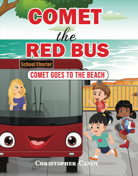 Comet the Red Bus Goes to to the Beach by Christopher Candy book cover